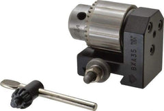 Aloris - Series BXA, #35 Dovetail Drill Chuck Tool Post Holder - 10 to 15" Lathe Swing, 2" OAH, 1/2" Max Tool Cutting Size, 2" Centerline Height - Exact Tool & Supply