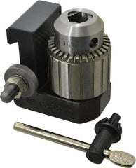 Aloris - Series CA, #35 Dovetail Drill Chuck Tool Post Holder - 14 to 20" Lathe Swing, 2-1/2" OAH, 3/4" Max Tool Cutting Size, 2-9/16" Centerline Height - Exact Tool & Supply