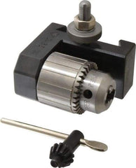 Aloris - Series DA, #35 Dovetail Drill Chuck Tool Post Holder - 17 to 48" Lathe Swing, 2-1/2" OAH, 3/4" Max Tool Cutting Size, 2-13/16" Centerline Height - Exact Tool & Supply