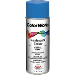 Krylon - Safety Blue, Enamel Spray Paint - 15 to 18 Sq Ft per Can, 16 oz Container, Use on General Industrial Maintenance & Touch-up Work - Exact Tool & Supply