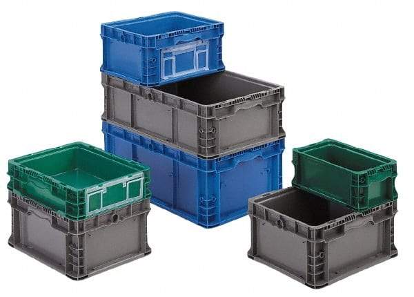 Orbis - 40 Lb Load Capacity Green Polyethylene Tote Container - Stacking, 12" Long x 15" Wide x 9-1/2" High - Exact Tool & Supply