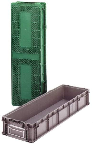 Orbis - 40 Lb Load Capacity Green Polyethylene Tote Container - Stacking, 32" Long x 15" Wide x 7-1/2" High - Exact Tool & Supply