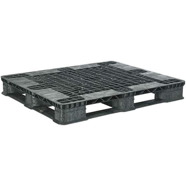Orbis - 47.8" Long x 39.9" & Wide x 5.8" High Polyethylene Stackable Pallet - 30,000 Lb Static Capacity, 3,500 Lb Dynamic Capacity, Black - Exact Tool & Supply