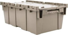 Quantum Storage - 0.5 Cu Ft, 40 Lb Load Capacity Gray Polyethylene Attached-Lid Container - Stacking, Nesting, 19.6" Long x 11.6" Wide x 7-1/2" High, Lid Included - Exact Tool & Supply