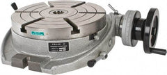 Phase II - 10" Table Diam, Horizontal Rotary Machining Table - 6-3/4" Centerline Height, 3MT Center Taper, 0.465" T-Slot Width - Exact Tool & Supply