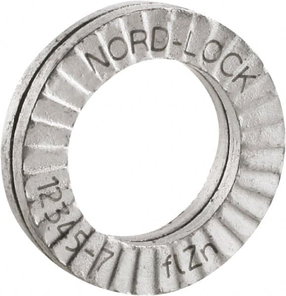 Nord-Lock - Wedge Lock Washers; Outside Diameter (Decimal Inch): 0.65 ; Material: Carbon Steel ; Material Grade: EN 1.7182 ; Finish/Coating: Doerken "Delta Protekt"; Zinc Flake ; Minimum Inside Diameter (Decimal Inch): 0.4102 ; Maximum Inside Diameter (D - Exact Tool & Supply