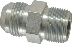 Parker - 3/4" Tube OD, 37° Steel Flared Tube Male Connector - 3/4 NPTF, Flare x MNPTF Ends - Exact Tool & Supply