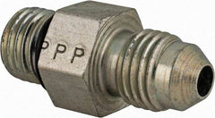 Parker - 1/4" Tube OD, 37° Steel Flared Tube Straight Thread Connector - 7/16 UNF, Flare x SAE-ORB Ends - Exact Tool & Supply