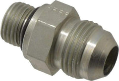 Parker - 1/2" Tube OD, 37° Steel Flared Tube Straight Thread Connector - 9/16 UNF, Flare x SAE-ORB Ends - Exact Tool & Supply