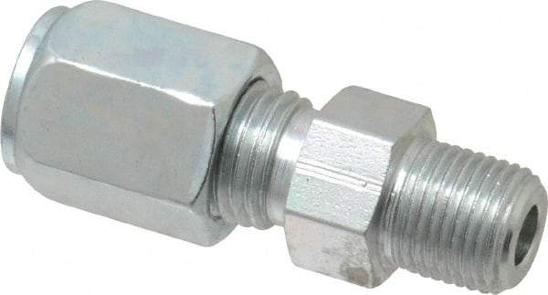Parker - Metal Flareless Bite Tube Male Connector - 1/8 NPTF - Exact Tool & Supply