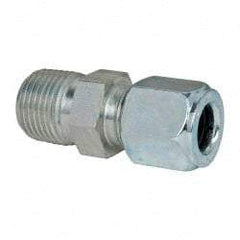 Parker - Metal Flareless Bite Tube Male Connector - 1/2 NPTF - Exact Tool & Supply