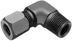 Parker - Metal Flareless Bite Tube Male Elbow - 1/2 NPTF - Exact Tool & Supply