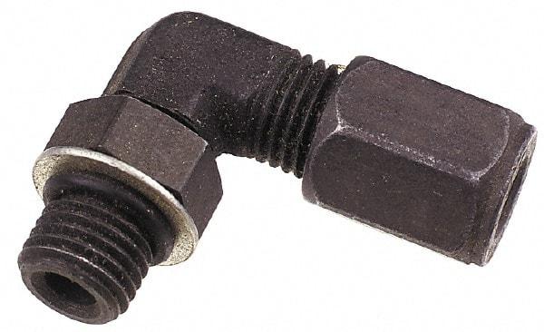 Parker - Metal Flareless Bite Tube Straight Thread Elbow - 3/4-16" Thread - Exact Tool & Supply