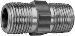 Parker - 1-1/4 x 1 Male Thread, Zinc Plated Steel Industrial Pipe Hex Nipple - MNPTF, 3,000 psi - Exact Tool & Supply