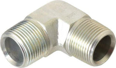 Parker - 3/4 Male Thread, Zinc Plated Steel Industrial Pipe 90° Male Elbow - MNPTF, 4,000 psi - Exact Tool & Supply