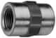 Parker - 1/4 Female Thread, Zinc Plated Steel Industrial Pipe Coupling - FNPTF, 6,000 psi - Exact Tool & Supply