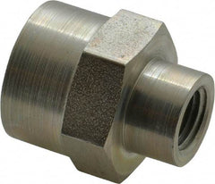 Parker - 1/2 x 1/4 Female Thread, Zinc Plated Steel Industrial Pipe Coupling - FNPTF, 5,000 psi - Exact Tool & Supply