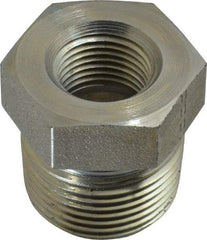 Parker - 3/4 Male Thread x 3/8 Female Thread, Zinc Plated Steel Industrial Pipe Hex Bushing - MNPTF x FNPTF, 5,500 psi - Exact Tool & Supply