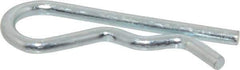Made in USA - 1/2 to 3/4" Shaft Diam, 1-15/16" Long, 1/8" Wire Diam, Hair Pin Cotter - MB Grade 2 Spring Steel, Zinc-Plated Finish - Exact Tool & Supply