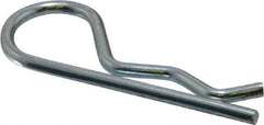 Made in USA - 5/8 to 1" Shaft Diam, 2-15/16" Long, 0.148" Wire Diam, Hair Pin Cotter - MB Grade 2 Spring Steel, Zinc-Plated Finish - Exact Tool & Supply