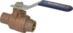 NIBCO - 1/2" Pipe, Full Port, Bronze Standard Ball Valve - 2 Piece, Inline - One Way Flow, Soldered x Soldered Ends, Lever Handle, 600 WOG, 150 WSP - Exact Tool & Supply