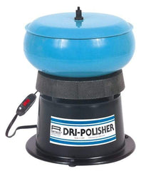 Raytech - 0.35 Cu Ft, 1/3 hp, Wet/Dry Operation Vibratory Tumbler - Adjustable Amplitude, Flow Through Drain, Tilt Feature - Exact Tool & Supply