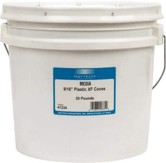 Raytech - Plastic Carrier, Polishing Tumbling Media - Cone Shape, Wet Operation, 9/16" Long x 9/16" High - Exact Tool & Supply