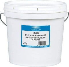 Raytech - Ceramic Plastic Blend Carrier, Polishing Tumbling Media - Cylinder Shape, Wet Operation, 5/16" Long x 3/4" High - Exact Tool & Supply