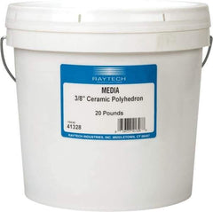 Raytech - Ceramic Carrier, Aluminum Oxide Abrasive, Polishing Tumbling Media - Polyhedron Shape, Wet Operation, 3/8" Long x 1/2" High - Exact Tool & Supply