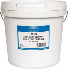 Raytech - Ceramic Carrier, Aluminum Oxide Abrasive, Polishing Tumbling Media - Polyhedron Shape, Wet Operation, 3/8" Long x 1/2" High - Exact Tool & Supply