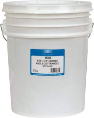 Raytech - Ceramic Carrier, Aluminum Oxide Abrasive, Polishing Tumbling Media - Triangle Shape, Wet Operation, 5/16" Long x 7/8" High - Exact Tool & Supply