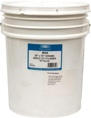 Raytech - Ceramic Carrier, Aluminum Oxide Abrasive, Polishing Tumbling Media - Cylinder Shape, Wet Operation, 3/8" Long x 7/8" High - Exact Tool & Supply