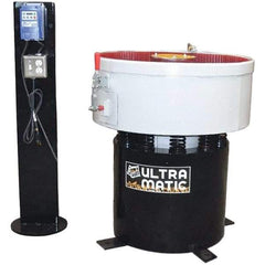 Made in USA - 2 hp, Wet/Dry Operation Vibratory Tumbler - Adjustable Amplitude, Flow Through Drain - Exact Tool & Supply