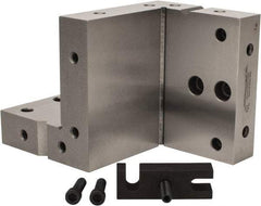 Suburban Tool - 4" Wide x 6" Deep x 4" High Steel Precision-Ground Angle Plate - Compound Plate, Machined Holes on Surface, Open End, 1" Thick, Single Plate - Exact Tool & Supply