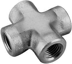Parker - 3/4 Female Thread, Zinc Plated Steel Industrial Pipe Female Cross - FNPTF, 3,000 psi - Exact Tool & Supply