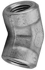 Parker - 1/2 Female Thread, Zinc Plated Steel Industrial Pipe 45° Female Elbow - FNPTF, 3,000 psi - Exact Tool & Supply