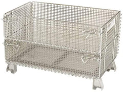 Nashville Wire - 32" Long x 20" Wide x 16" High Steel Basket-Style Bulk Folding Wire Mesh Container - 1,000 Lb. Load Capacity - Exact Tool & Supply