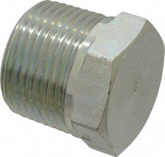 Parker - 3/4 Male Thread, Zinc Plated Steel Industrial Pipe Hex Head Plug - MNPTF, 5,500 psi - Exact Tool & Supply