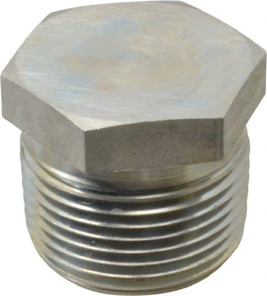 Parker - 1 Male Thread, Zinc Plated Steel Industrial Pipe Hex Head Plug - MNPTF, 4,500 psi - Exact Tool & Supply