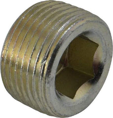 Parker - 3/4 Male Thread, Zinc Plated Steel Industrial Pipe Hollow Hex Plug - MNPTF, 5,500 psi - Exact Tool & Supply