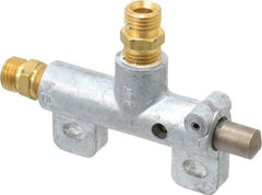 Heinrich - 1/4" NPS Three Way Air Valve - 1/4" NPT Inlet, 0.25" NPT Outlet, Plunger Button/Spring Acuator - Exact Tool & Supply
