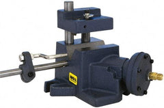 Heinrich - 1-1/2 to 2-1/2" Vee Capacity, Manual Cross Hole Jig - 13-1/4" Long x 9-1/8" Wide x 8-5/8" High, 5/16, 1/2, 3/4, 1 & 1-3/8" ID of Furnished Liners - Exact Tool & Supply