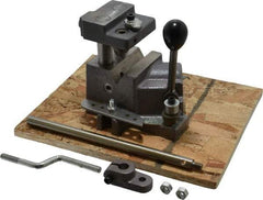 Heinrich - 1/8 to 3/4" Vee Capacity, Manual Cross Hole Jig - 9-1/4" Long x 6-1/16" Wide x 5-1/4" High, 5/16 & 1/2" ID of Furnished Liners - Exact Tool & Supply