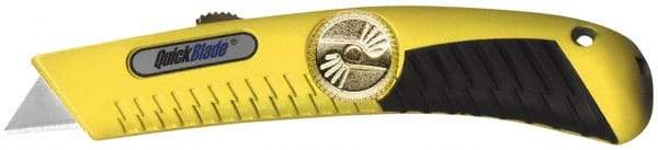 PHC - Retractable Utility Knife - Yellow Metal Handle, 1 Blade Included - Exact Tool & Supply