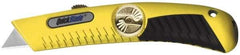 PHC - Retractable Utility Knife - Yellow Metal Handle, 1 Blade Included - Exact Tool & Supply