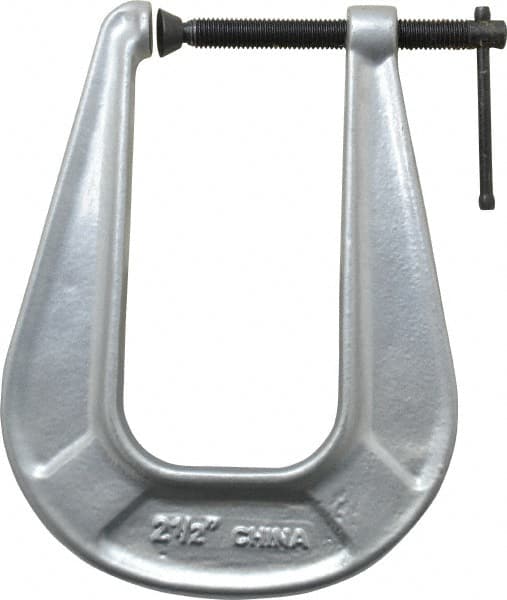Gibraltar - Light-Duty 2-1/2" Max Opening, 6-1/4" Throat Depth, Cast Iron Standard C-Clamp - Exact Tool & Supply
