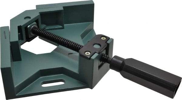 Gibraltar - Fixed Angle, 2 Axes, 5-1/2" Long, 2-1/2" Jaw Height, 2-1/2" Max Capacity, Angle & Corner Clamp - 90° Clamping Angle, 1-1/8" Throat Depth - Exact Tool & Supply