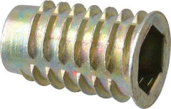 E-Z LOK - 3/8-16, Zinc Alloy Flanged Hex Drive Insert - 31/64" Drill, 0.4724" Hole Diam, 63/64" Long, 1" Min Grip, M10 Hex - Exact Tool & Supply