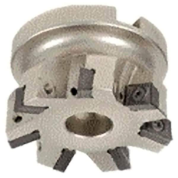 Iscar - 6 Inserts, 2" Cut Diam, 3/4" Arbor Diam, 0.354" Max Depth of Cut, Indexable Square-Shoulder Face Mill - 0/90° Lead Angle, 1.57" High, XCMT Insert Compatibility, Through Coolant, Series IscarPlunger - Exact Tool & Supply