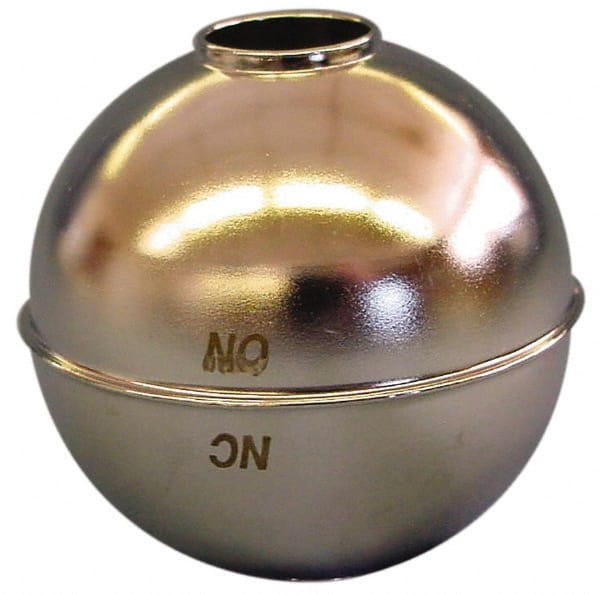 Made in USA - 1" Diam, 3/8" Connection, Spherical Magnetic Tubed-Through Float - Exact Tool & Supply